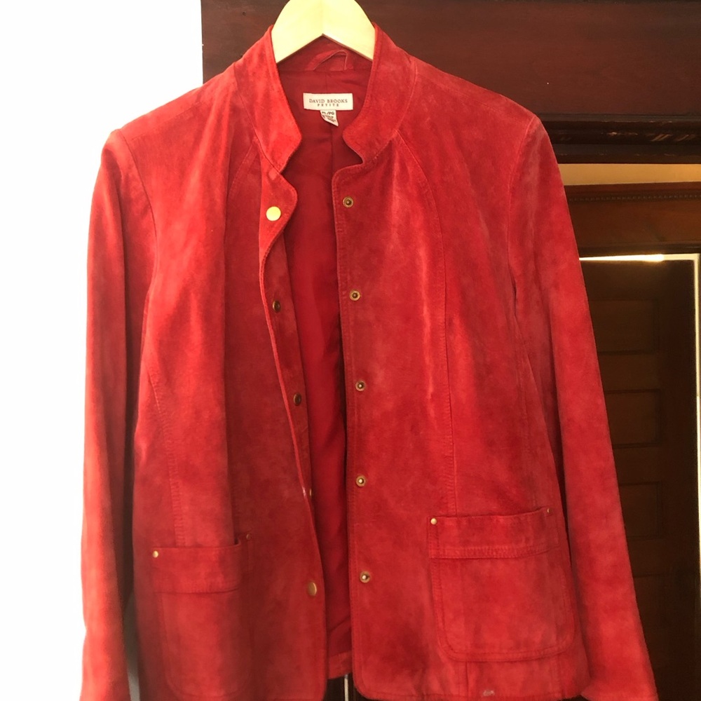 Vintage David Brooks Red Suede Jacket for Women